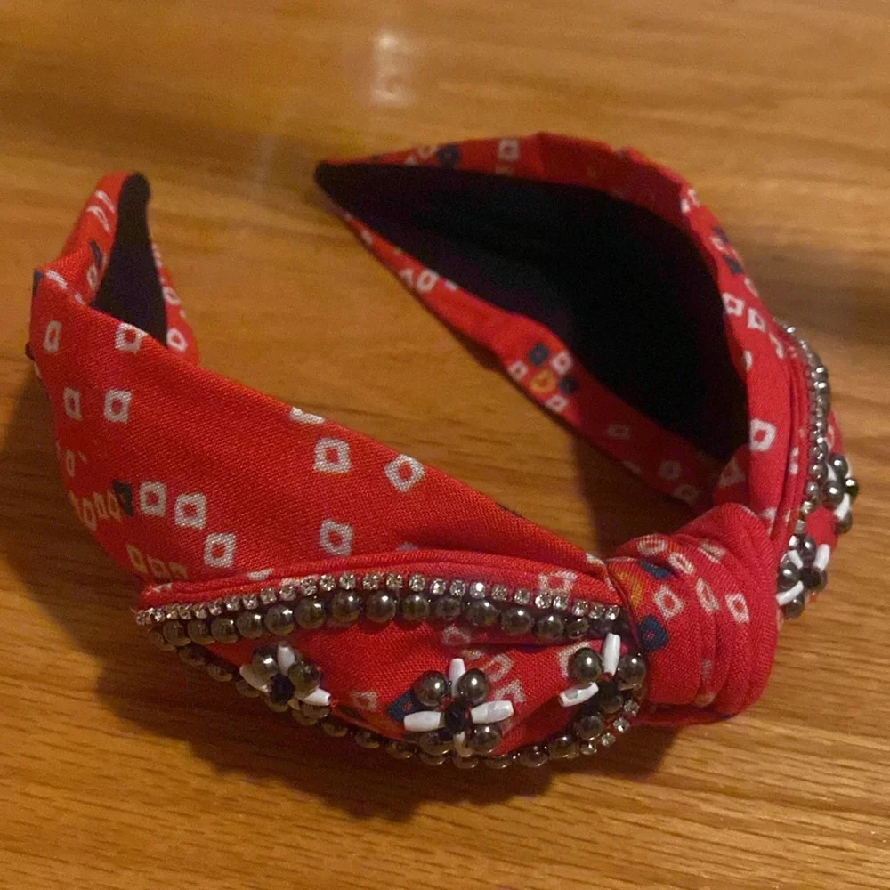 Red Beaded Knot Headband - Women Accessories Hair Accessory
